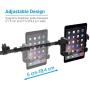 Macally Car Headrest Mount Holder for Apple iPad Pro/Air/Mini, Tablets, Nintendo Switch, iPhone, Smartphones 4.5'' to 10'' Wide with Dual Adjustable Positions and 360° Rotation (HRMOUNTPROB)