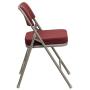 Flash Furniture 2 Pack HERCULES Series Premium Curved Triple Braced & Double Hinged Burgundy Fabric Metal Folding Chair