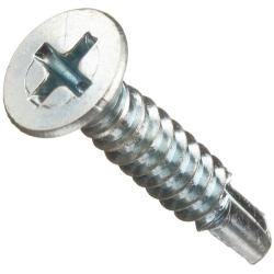 Steel Self-Drilling Screw, Zinc Plated Finish, Flat Head, Phillips Drive, 3'' Length, #10-16 Threads (Pack of 100)