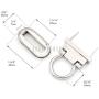 CRAFTMEMORE 2 Pack Metal Turn Lock Oval Craft Case Clasp Flip Lock Bag Purse Making Supplies (Large 1-5/8'', Silver)