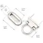 CRAFTMEMORE 2 Pack Metal Turn Lock Oval Craft Case Clasp Flip Lock Bag Purse Making Supplies (Large 1-5/8'', Silver)