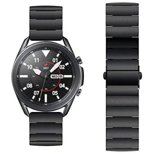 Kartice Bands Compatible with Samsung Galaxy Watch 3 45mm Bands, 22mm Solid Stainless Steel Metal Replacement Strap for Galaxy Watch 46mm SM-R800 (Black) Kartice Bands Compatible with Samsung Galaxy Watch 3 45mm Bands, 22mm Solid Stainless Steel Metal Replacement Strap for Galaxy Watch 46mm SM-R800 (Black)