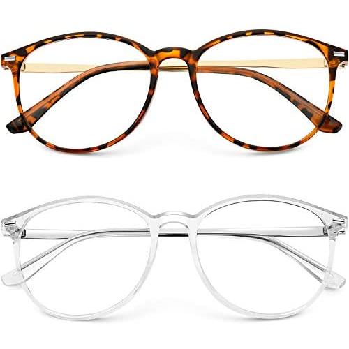 Blue Light Blocking Glasses Women Men Round Computer Lightweight Eyeglasses Frame Metal Legs Reading Gaming Glasses