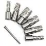 OSCARBIDE HSS Annular Cutters 6 Piece/Set with Pilot Pin,1''Cutting Depth,(1/2,9/16,11/16,13/16,15/16,1-1/16) inch Diameter,3/4'' Weldon Shank,2 Flat Annular Cutters Kit