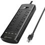 Power Strip,Witeem Surge Protector with 12-Outlet (1875W/15A,4360Joules) and 4 USB Charging Ports (5V/6A,30W),6Ft Extension Cord,Wall Mountable Overload Protection Outlet for Home & Office, Black Power Strip,Witeem Surge Protector with 12-Outlet (1875W/15A,4360Joules) and 4 USB Charging Ports (5V/6A,30W),6Ft Extension Cord,Wall Mountable Overload Protection Outlet for Home & Office, Black