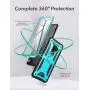 YOUMAKER Designed for Galaxy S9 Plus Case, Heavy Duty Protection Kickstand with Built-in Screen Protector Shockproof Case Cover for Samsung Galaxy S9 Plus 6.2 inch - Blue