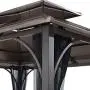 Sunjoy A102009100 Lindsay 10x12 ft. Steel Gazebo with 2-Tier Hip Roof Hardtop, Brown Sunjoy A102009100 Lindsay 10x12 ft. Steel Gazebo with 2-Tier Hip Roof Hardtop, Brown