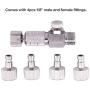 Garosa Metal Airbrush Coupler Professional Lightweight Airbrush Quick Release Plug Coupling Disconnect Coupler with 4pcs Fittings