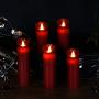 Vinkor Flameless Candles Battery Operated Candles 4'' 5'' 6'' 7'' 8'' Set of 5 Burgundy Real Wax Pillar LED Candles with 10-Key Remote and Cycling 24 Hours Timer
