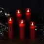 Vinkor Flameless Candles Battery Operated Candles 4'' 5'' 6'' 7'' 8'' Set of 5 Burgundy Real Wax Pillar LED Candles with 10-Key Remote and Cycling 24 Hours Timer