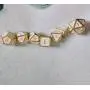 DND Polyhedral Metal Game Dice Gold White 7pc Set for Dungeons and Dragons DND RPG MTG Table Games D4 D6 D8 D10 D12 D20