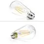 Ascher Vintage LED Edison Bulbs 6W, Equivalent 60W Incandescent, Warm White 2700K, ST58 Antique LED Filament Bulbs, E26 Medium Base, Non-Dimmable, Clear Glass, 6-Packs