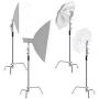 ShowMaven 10ft (Century) Light Stand C-Stand on Turtle Base with 4ft Extension Boom Arm & 2 Pieces Grip Head for Photography Studio Video Reflector, Monolight and Backdrops