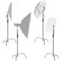 ShowMaven 10ft (Century) Light Stand C-Stand on Turtle Base with 4ft Extension Boom Arm & 2 Pieces Grip Head for Photography Studio Video Reflector, Monolight and Backdrops
