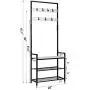 HOMEKOKO Entryway Hall Tree Storage Shelf, Coat Rack Shoe Bench, Wood Look Accent Furniture with Metal Frame, 3 in 1 Design HOMEKOKO Entryway Hall Tree Storage Shelf, Coat Rack Shoe Bench, Wood Look Accent Furniture with Metal Frame, 3 in 1 Design