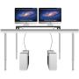 Dual Monitor Stand Riser with 8 USB 3.0 Hub Ports, Aluminum Strong&Sturdy for Computer, TV, PC, Printer, Multi Media Speaker-Multifunctional Desktop Organizer