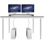 Dual Monitor Stand Riser with 8 USB 3.0 Hub Ports, Aluminum Strong&Sturdy for Computer, TV, PC, Printer, Multi Media Speaker-Multifunctional Desktop Organizer