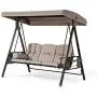 PURPLE LEAF 3-Seat Deluxe Outdoor Patio Porch Swing with Weather Resistant Steel Frame, Adjustable Tilt Canopy, Cushions and Pillow Included, Beige PURPLE LEAF 3-Seat Deluxe Outdoor Patio Porch Swing with Weather Resistant Steel Frame, Adjustable Tilt Canopy, Cushions and Pillow Included, Beige