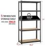 Yaheetech Black 5-Shelf Steel Shelving Unit Storage Rack Adjustable Garage Shelves Utility Rack Display for Home Office Garage 71in Height, 1 Pack