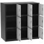 Bonnlo Metal Locker Storage Cabinet Office Lockers for Employees Kids Break Room Dormitory Steel Organizer with 9 Doors & Keys