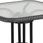 Flash Furniture 28 Square Tempered Glass Metal Table with Gray Rattan Edging