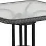 Flash Furniture 28 Square Tempered Glass Metal Table with Gray Rattan Edging