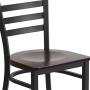 Flash Furniture HERCULES Series Black Ladder Back Metal Restaurant Chair - Walnut Wood Seat Flash Furniture HERCULES Series Black Ladder Back Metal Restaurant Chair - Walnut Wood Seat