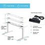 Standing Desk Legs Dual Motor. Adjustable 3 Stages Frame for DIY Stand up Home Office desks suites Tops from 48'' to 73'' FLT-02 White