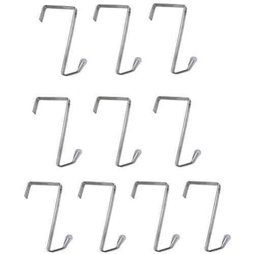 MISSLO Metal Over The Door Hook Door Hanger Hooks for Hanging Clothes 10Packs