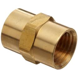 Anderson Metals - 56103-04 Brass Pipe Fitting, Coupling, 1/4'' x 1/4'' Female Pipe