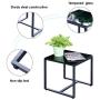 Viewee 3 Pieces Patio Rattan Sets, Modern Outdoor Furniture with 2 PE Rattan Chairs, 2 Thicker Cushions and 1 Square Metal Side Table for Indoor and Outdoor Porches, Decks and Balconies