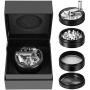 Hand Spice Herb Grinder Unbreakable Aluminum Grinder for Herb and Spice Lightweight for Easy Storage and Carrying 4 Parts (black)