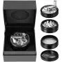 Hand Spice Herb Grinder Unbreakable Aluminum Grinder for Herb and Spice Lightweight for Easy Storage and Carrying 4 Parts (black)