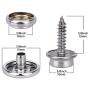 crafts man 150 PCS Canvas Snap Kit Tool,Metal Screws Snaps Marine Grade 3/8'' Socket Stainless Steel Boat Canvas Snaps with 2 Pcs Setting Tool for Boat Cover Furniture (150 pcs)