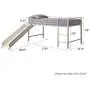 DHP Junior Twin Metal Loft Bed with Slide, Multifunctional Design, White with White Slide DHP Junior Twin Metal Loft Bed with Slide, Multifunctional Design, White with White Slide