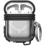 Lauzq Metal Airpods Case,Hard Case Cover Full Protective Skin Cover Shockproof Compatible Airpods 1&2 Charging Case(Not for Wireless Charging),Dual-Layer Silicone & Anti-Lost Keychain