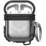 Lauzq Metal Airpods Case,Hard Case Cover Full Protective Skin Cover Shockproof Compatible Airpods 1&2 Charging Case(Not for Wireless Charging),Dual-Layer Silicone & Anti-Lost Keychain