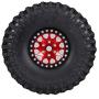 GoolRC 4PCS 1.9 Inch RC Crawler Rubber Tires with Metal Rim for 1/10 RC Rock Crawler Traxxas TRX-4 TRX-6 Axial Scx10 90046 RC4WD RC Car Parts (Red)