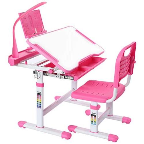 Forfar Kids Study Desk with LED Light Kids Desk and Chair Set Height Adjustable Children Desk and Chair Set with Storage Pull Out Drawer,Bookstand, Tilt Desktop Forfar Kids Study Desk with LED Light Kids Desk and Chair Set Height Adjustable Children Desk and Chair Set with Storage Pull Out Drawer,Bookstand, Tilt Desktop