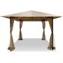 DikaSun Gazebos for Patios Single Roof Gazebo with Curtains, Outdoor Shade Canopy Gazebo with Adjustable Top Corner Tubes (Beige)