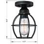 Gruenlich Semi Flush Mount Ceiling Light Fixture for Outdoor and Indoor, One E26 Medium Base 60W Max, Metal Housing and Metal Cage, Bulb not Included, 2-Pack (Oil Rubbed Bronze Finish)