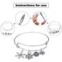 185 Pieces Christmas Jewelry DIY Accessories Set Includes 50 Pieces Christmas Charms 20 Pieces Antique Silver Snowflake Pendant 15 Pieces Bracelets and 100 Pieces Rings