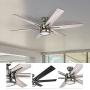 Honeywell Ceiling Fans 51035-01Kaliza Modern LED Ceiling Fan with Remote Control, 6 Blade Large 56'', Gun Metal 52''