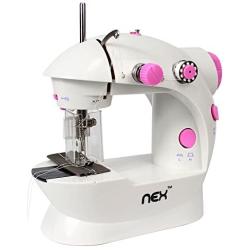 NEX Sewing Machine Mini Size for Little Sewing Projects Double Thread Double Speed with Foot Pedal Light Safety Cover