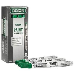 Dixon Paint Markers, Medium Tip, Box of 12 Markers, Green (80224)