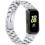 Compatible with Samsung Galaxy Fit SM-R370 Bands, Galaxy Fit Watch Band Solid Stainless Steel Metal Replacement Bracelet Strap for Galaxy Fit SM-R370 Smart Watch, Adjustable (Silver)