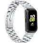 Compatible with Samsung Galaxy Fit SM-R370 Bands, Galaxy Fit Watch Band Solid Stainless Steel Metal Replacement Bracelet Strap for Galaxy Fit SM-R370 Smart Watch, Adjustable (Silver)