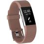 KingAcc Compatible Fitbit Charge 2 Bands, Soft Silicone Replacement Band for Fitbit Charge 2, with Metal Buckle Fitness Wristband Sport Strap Women Men (1-Pack, Coffee, Large)