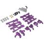Tongina Upgrade Metal Front/Rear Swing Arms & Steering Hub C Seat Parts Kit for WLtoys 144001 RC Car Replacements - Purple