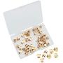 SUBANG 40 Pieces Metal Pin Backs Locking Pin Keepers Locking Clasp with Storage Case